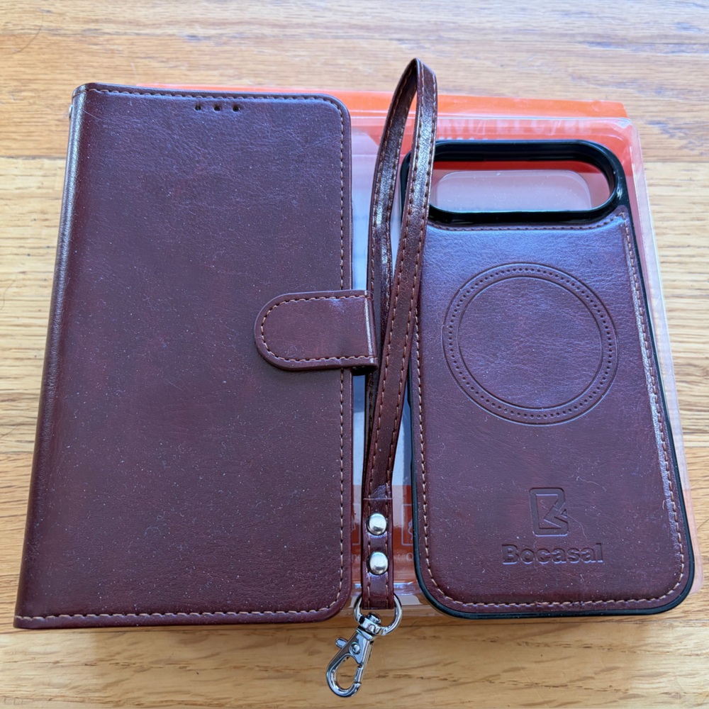 iPhone 17 Air Leather Phone Case wallet with strap